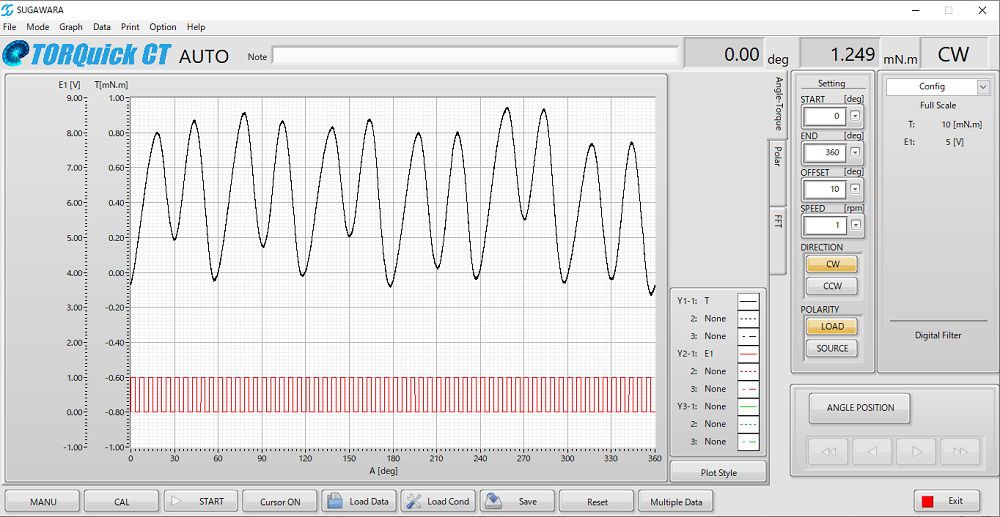 Joint display of cogging torque and input voltage signal